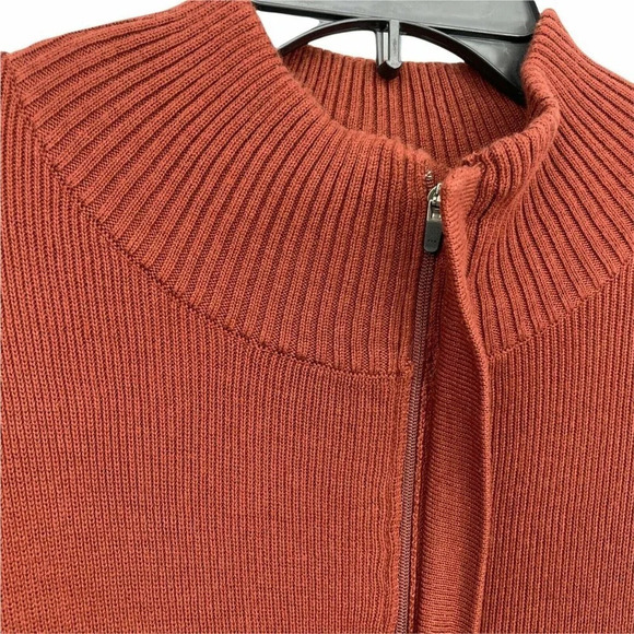 Royal Robbins Sweater Men's Sz L Red Knit Mock Neck 1/4 Zip Stretch Long Sleeves - Picture 7 of 9